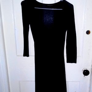 Armani black rose neck dress
